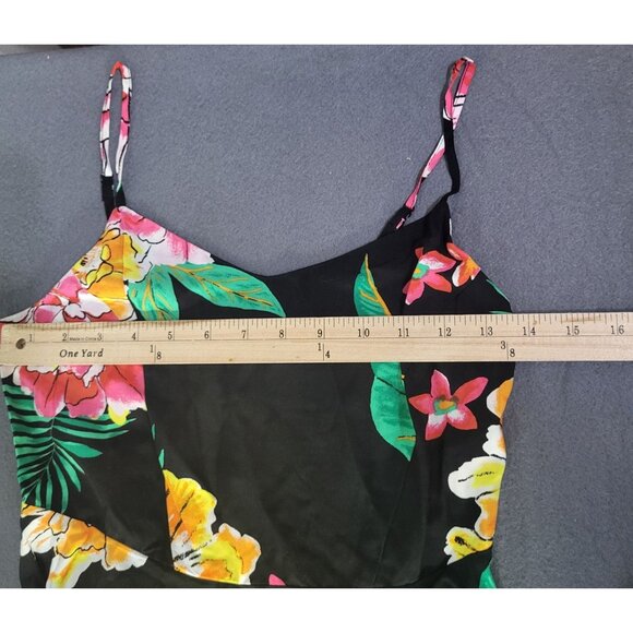 Old Navy Womens XS Black Floral Fit & Flare Cami Dress Tropical Beach Hawaii - Picture 5 of 7